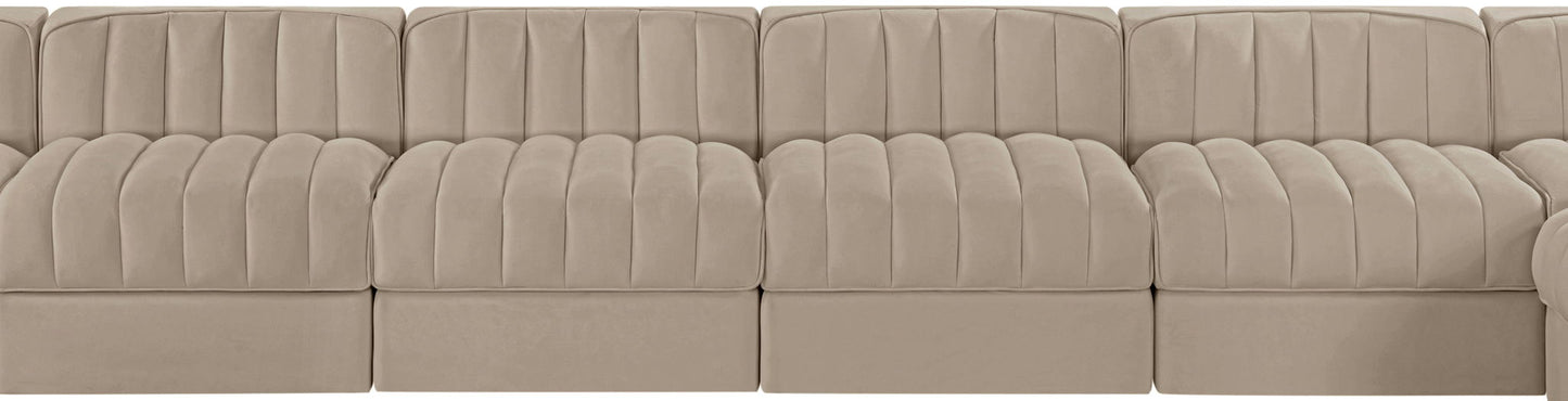 Rummi - Velvet Performance Fabric Upholstered 10 Piece Modular Sectional