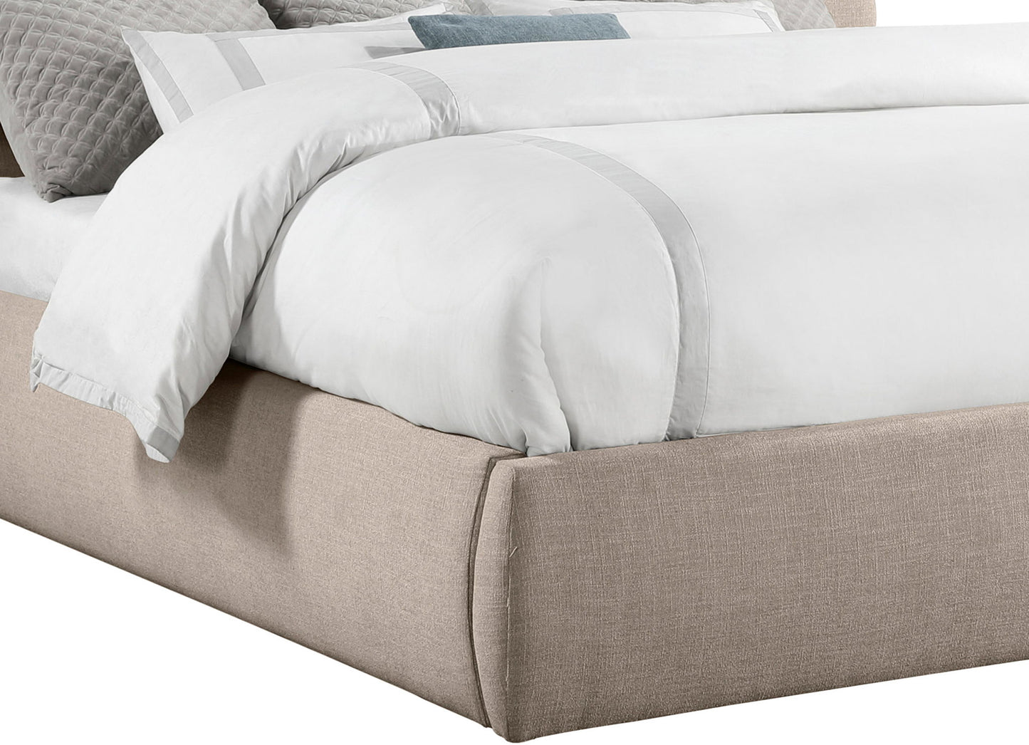 Adam - Linen Fabric Bed With 70.5" Headboard