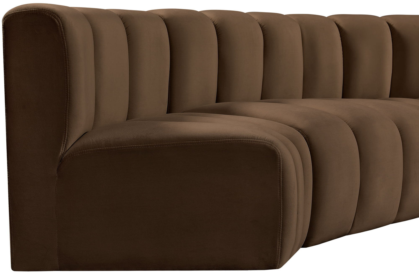 Arc - Velvet 7 Piece U-Shaped Modular Sofa
