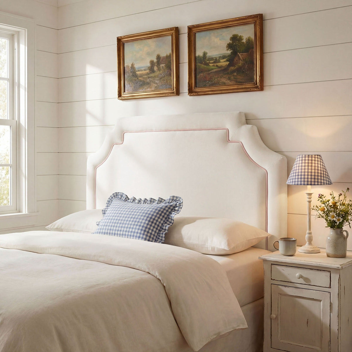 Magnolia Stain-Resistant Performance Velvet Headboard - Full, Alabaster Pink