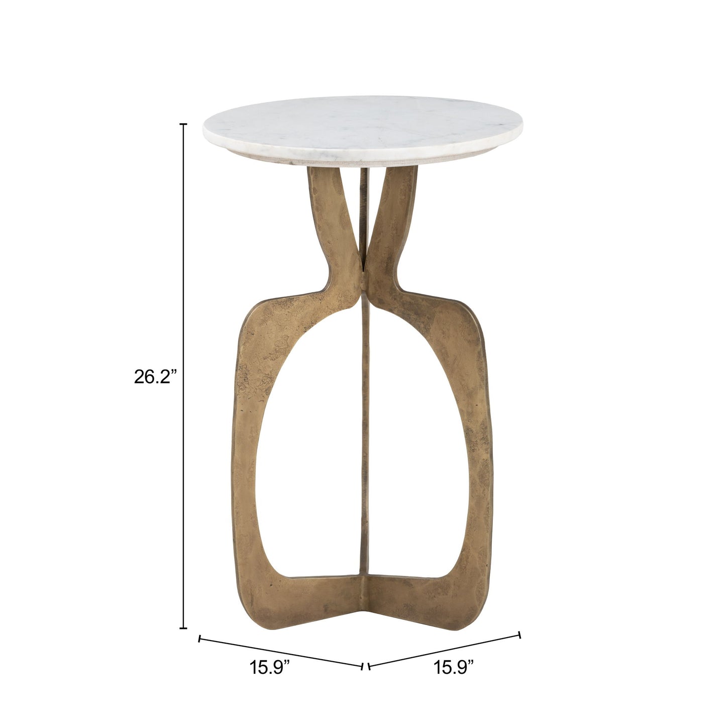 Ophelia - Side Table - White / Brass