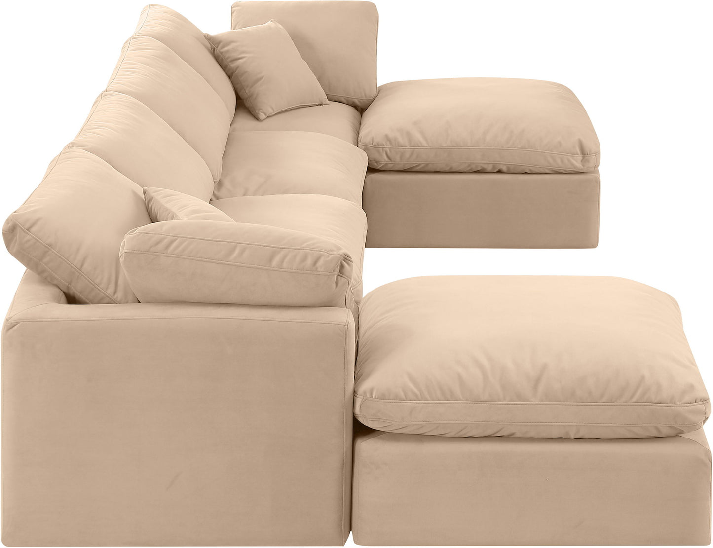 Indulge - Velvet 6 Piece Modular Double Chaise Sectional
