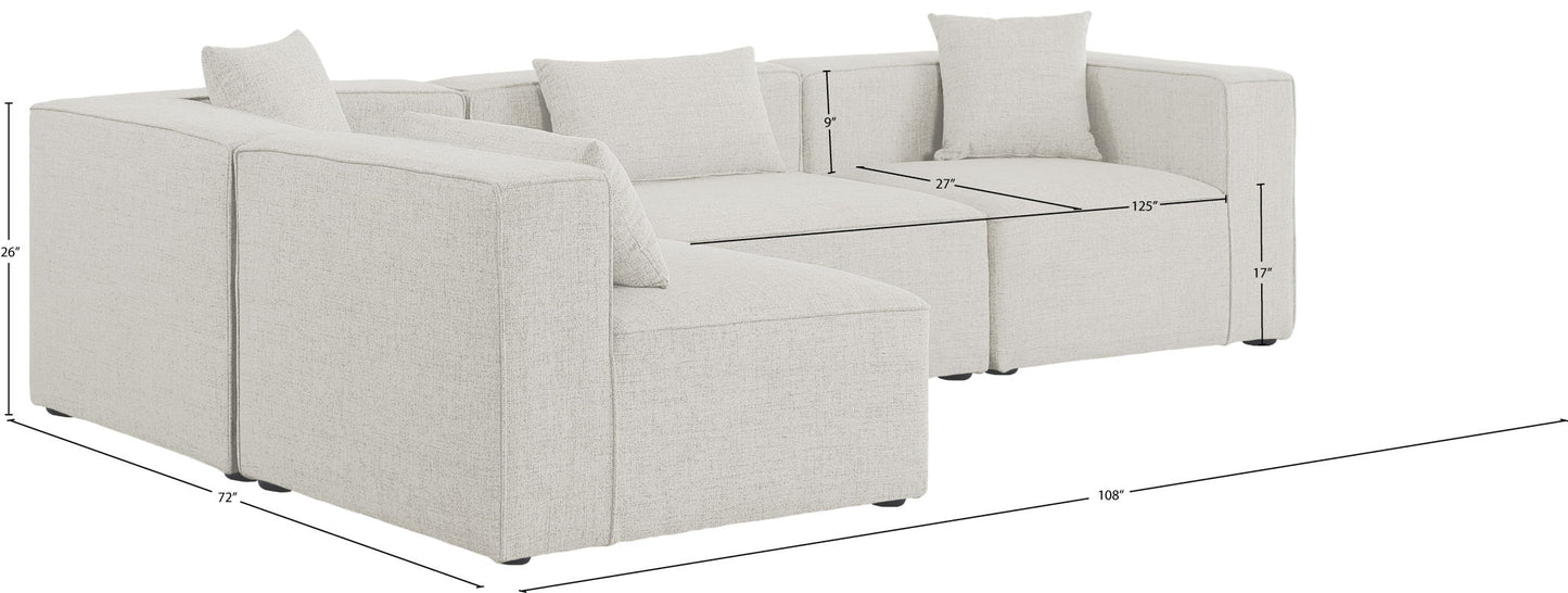 Cube - Linen 4 Piece Modular Corner Sectional