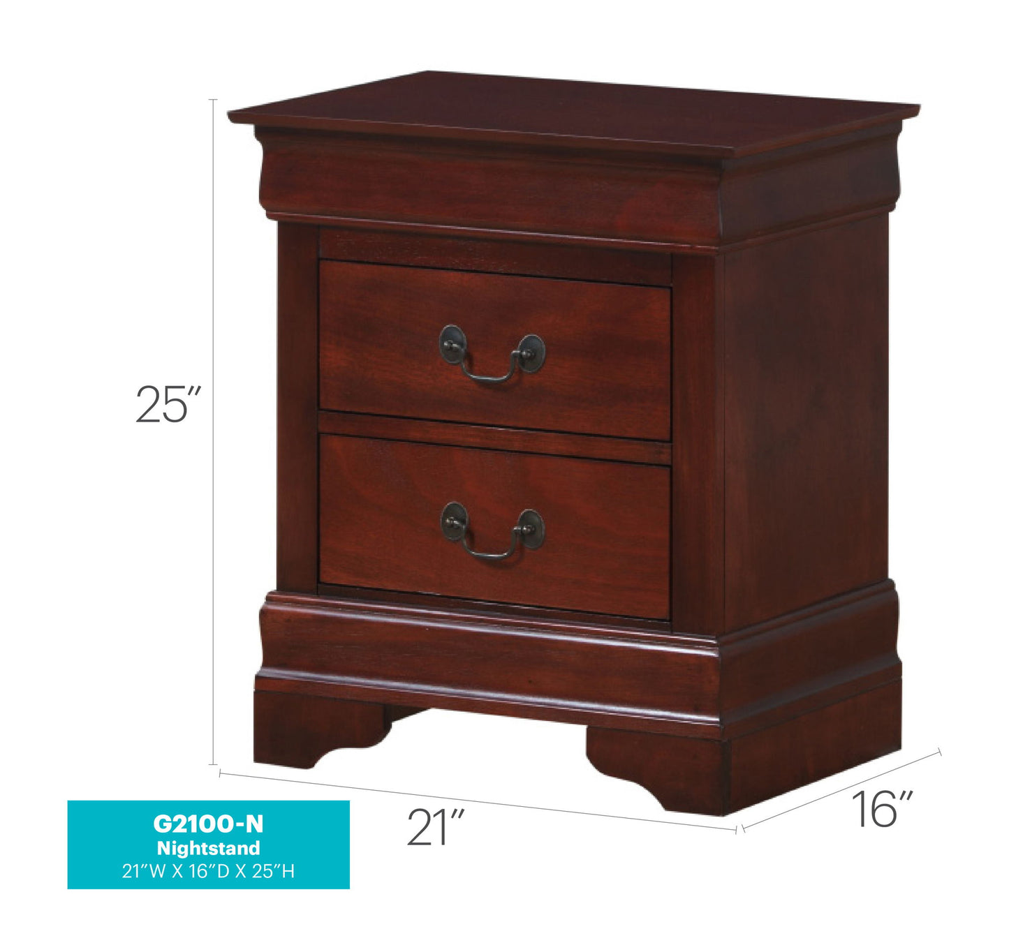 Glory Furniture - Louis Phillipe - Wooden Nightstand