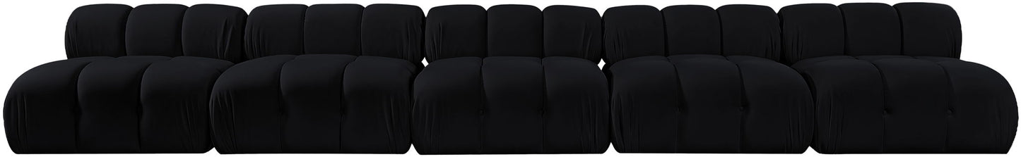Orin - Velvet 5 Piece Modular Armless Sofa