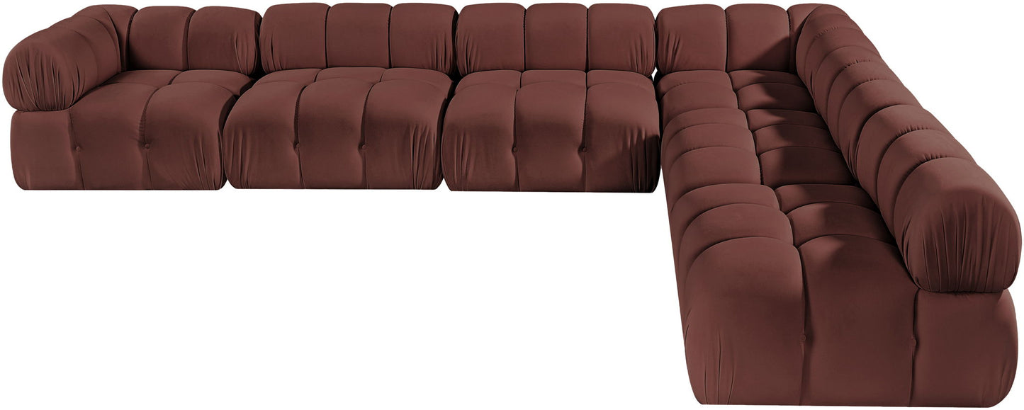 Orin - Velvet 6 Piece Modular L-Shaped Sectional