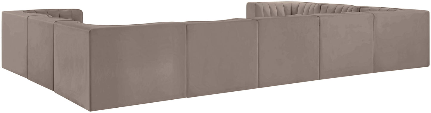 Rummi - Velvet Performance Fabric Upholstered 9 Piece Modular Sectional