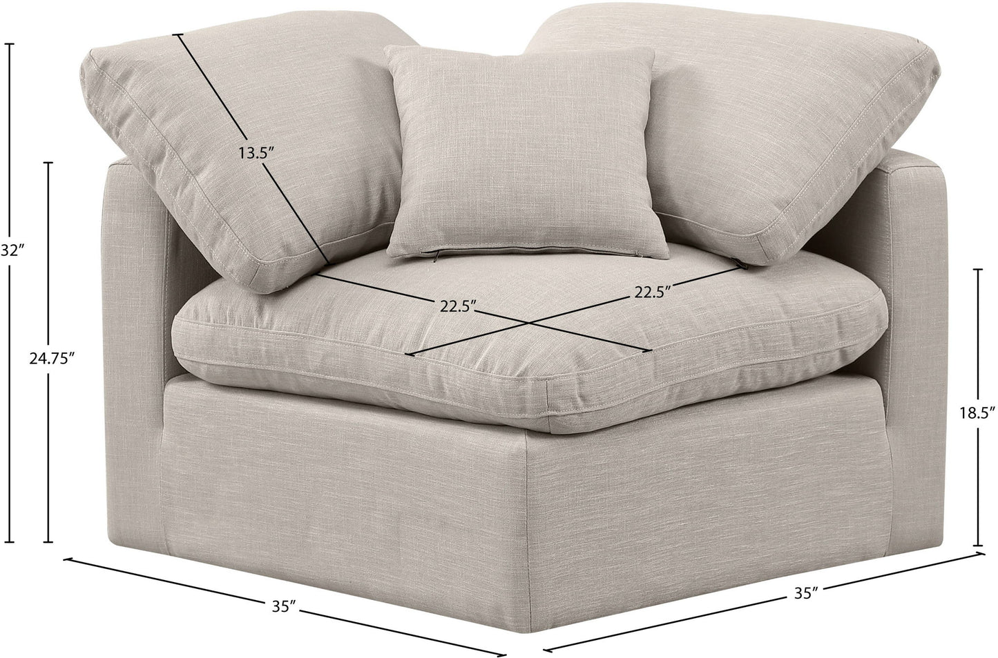 Indulge - Linen Corner Chair