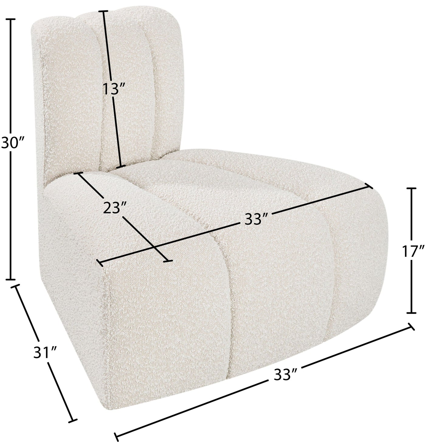 Arc - Boucle Fabric Reverse Corner