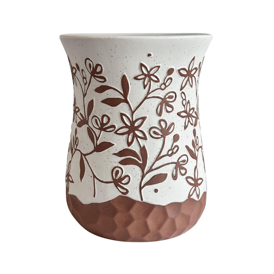 Ceramic Indoor / Outdoor Table - Carved Terracotta