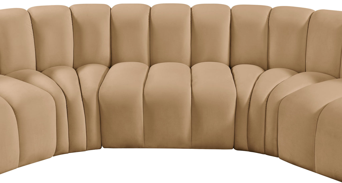 Arc - Velvet 8 Piece Curved Modular Sofa