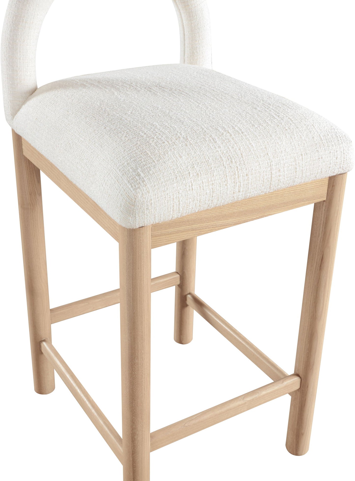 Conrad - Linen Counter Stool With Natural Legs