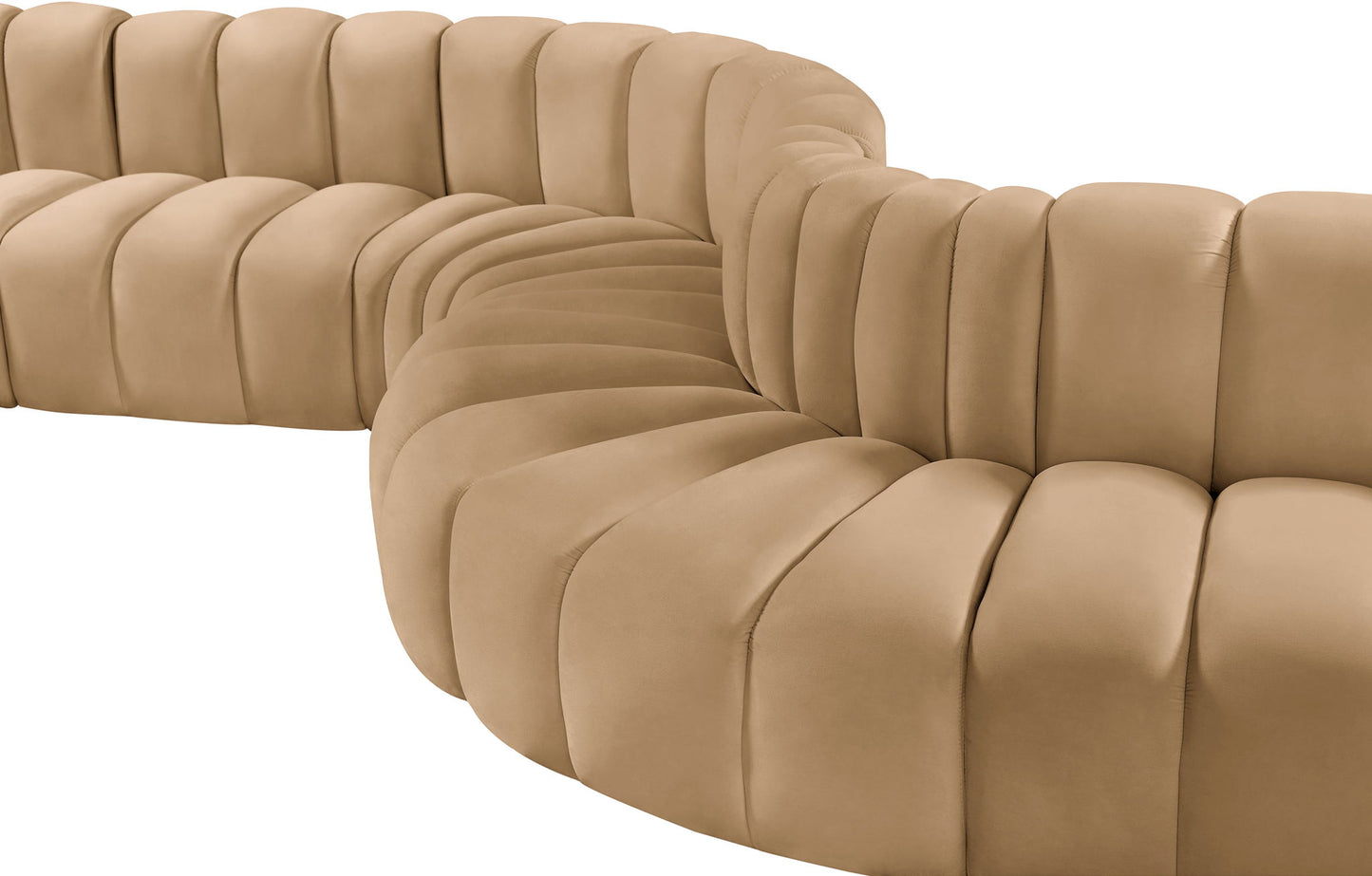 Arc - Velvet 8 Piece Curved Modular Sofa