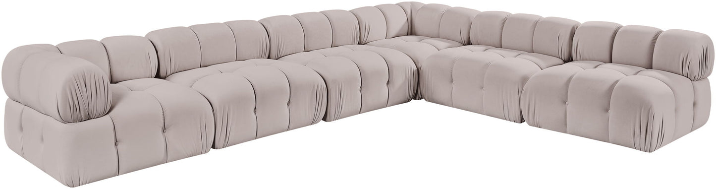 Orin - Velvet 6 Piece Modular L-Shaped Sectional