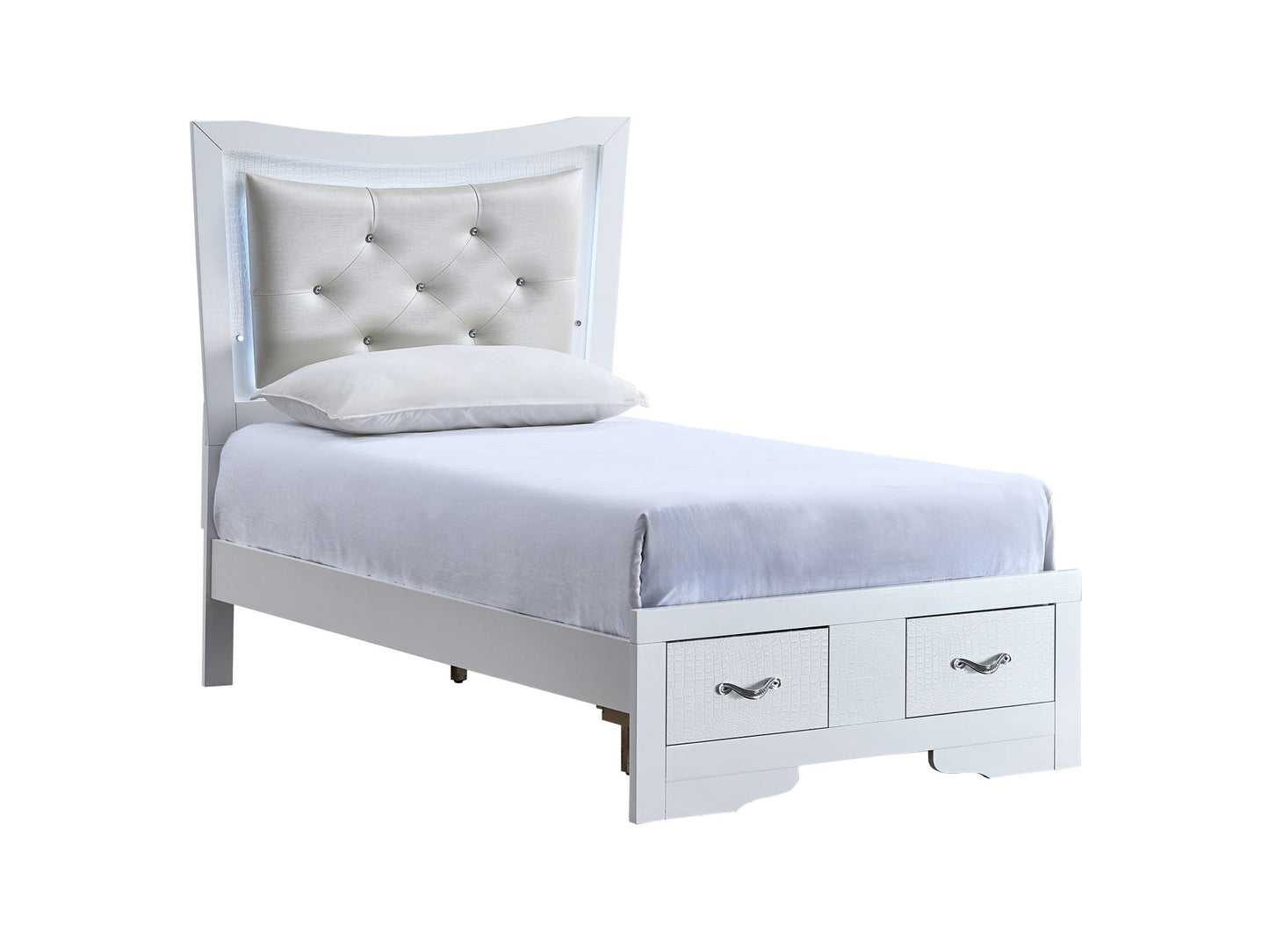 Glory Furniture - Lorana - Storage Bed With Upholstered Headboard
