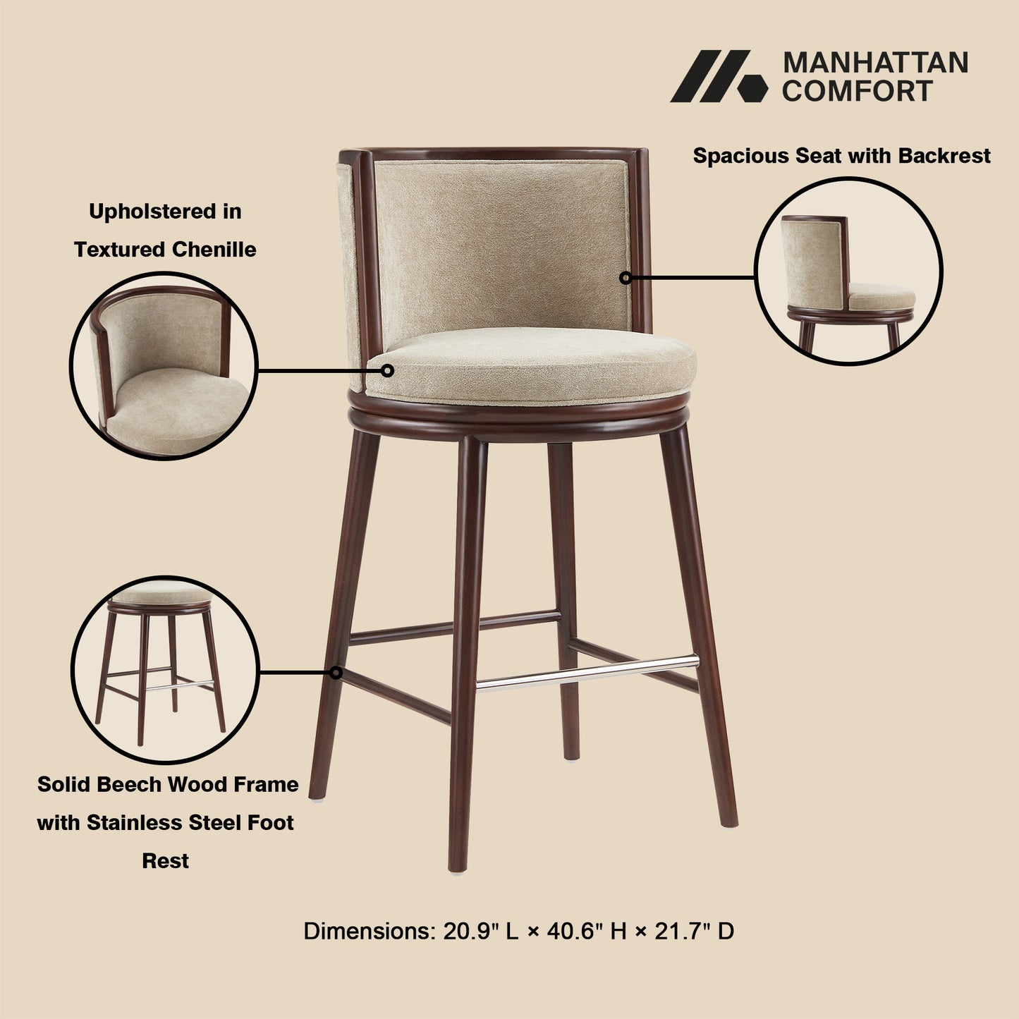 Manhattan Evalyn - Dining Room Barstool