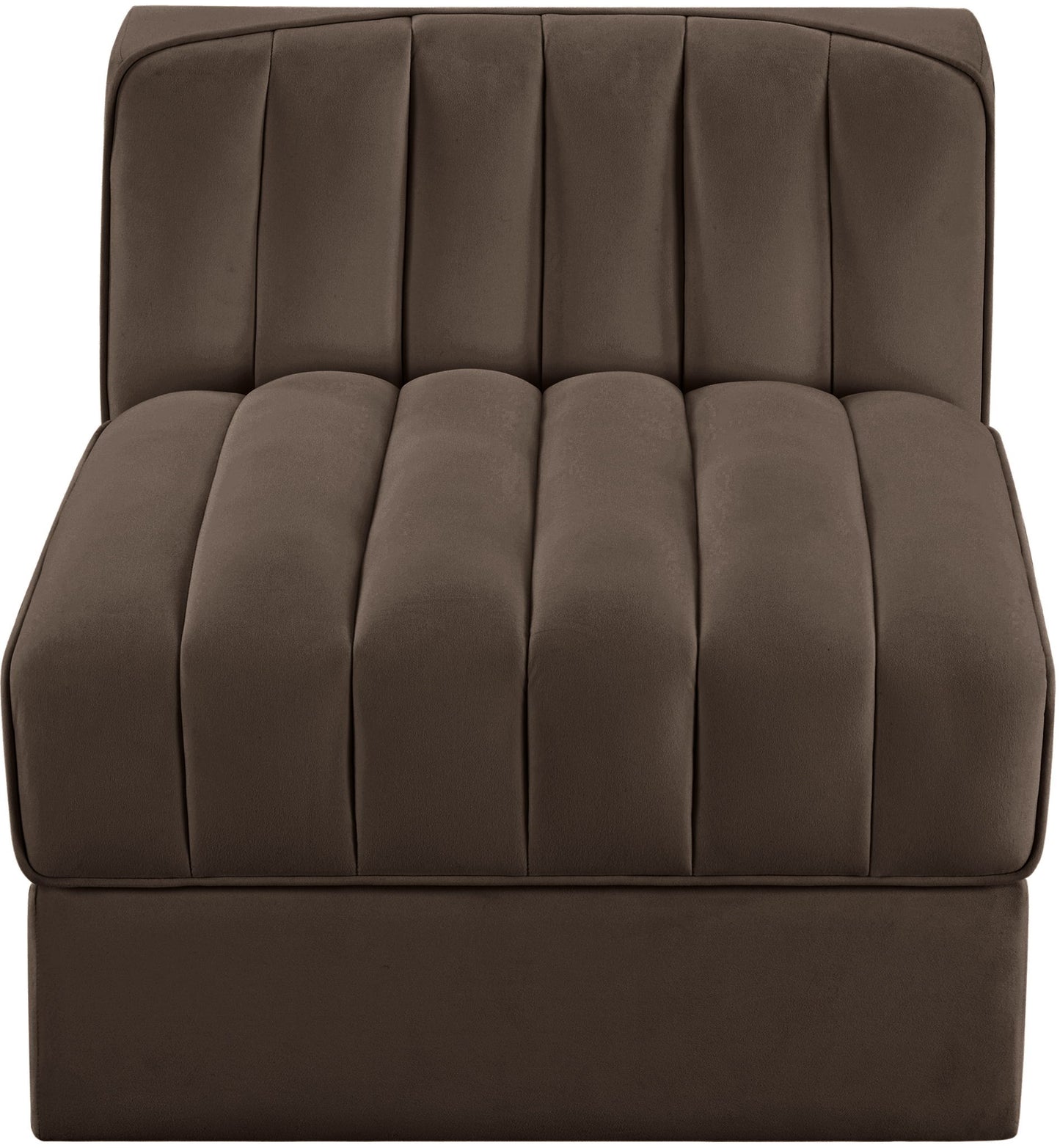 Rummi - Velvet Performance Fabric Upholstered Modular Armless Chair