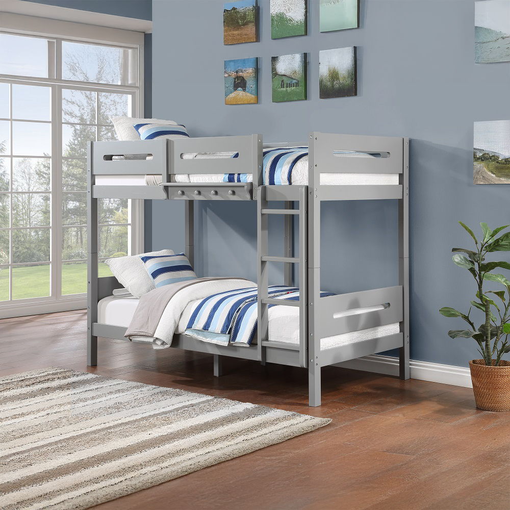 Edah - Twin Over Twin Bunk Bed - Gray