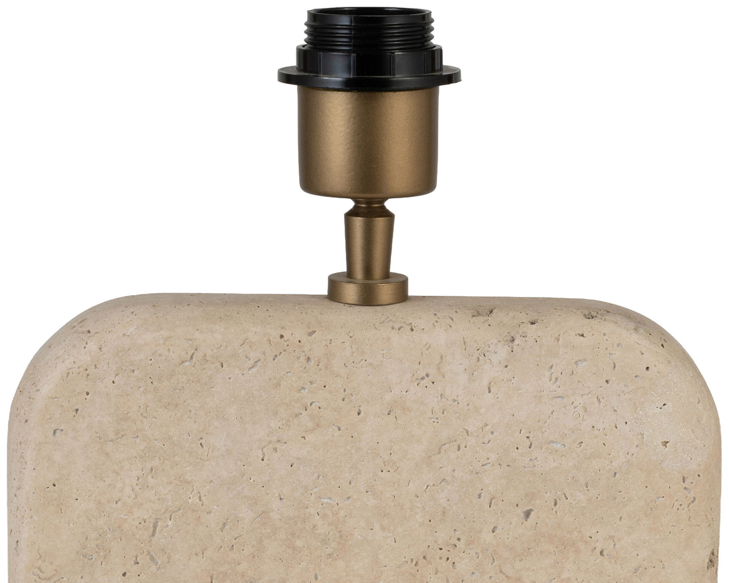 Solis - 14" Genuine Marble And Mango Wood Base With Linen Textured Fabric Shade Table Lamp