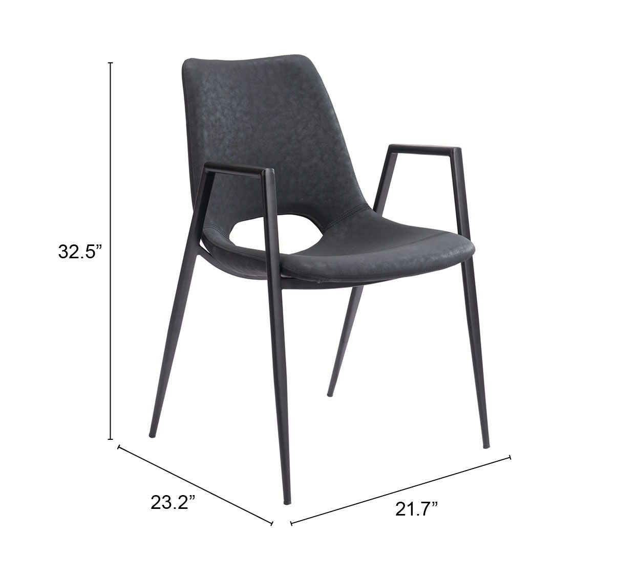 Desi - Dining Chair With Black Legs (Set of 2)