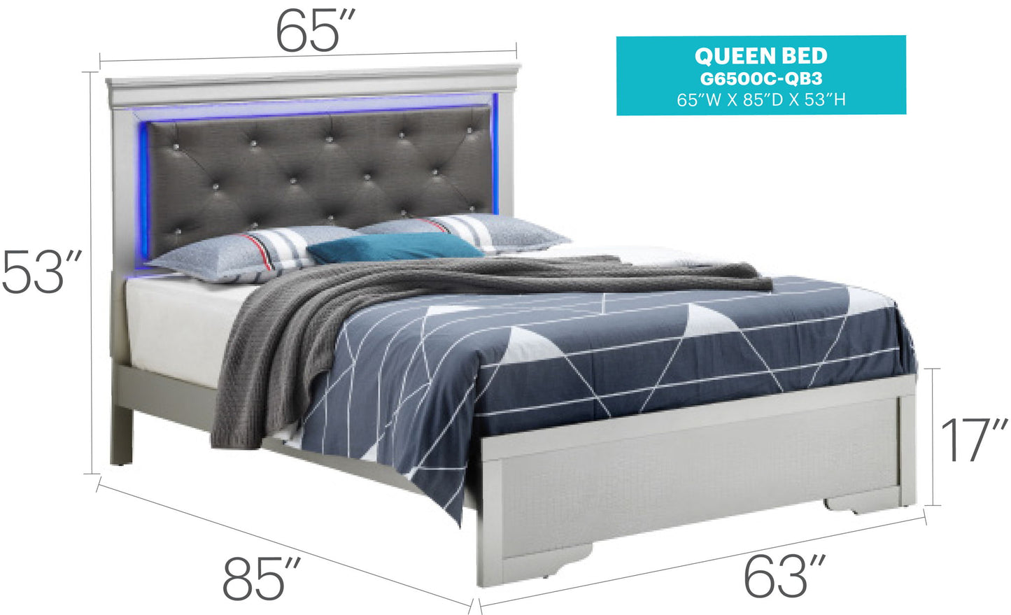 Glory Furniture - Lorana - Bed With LED