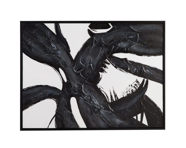 Shadows Fall Framed Canvas - Black / White