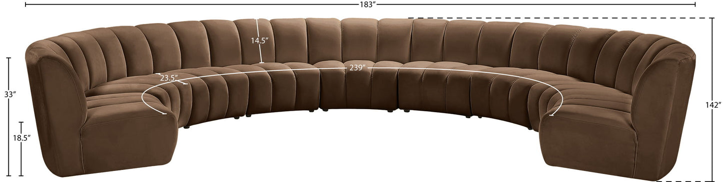 Infinity - 9 Piece Velvet Modular Sectional