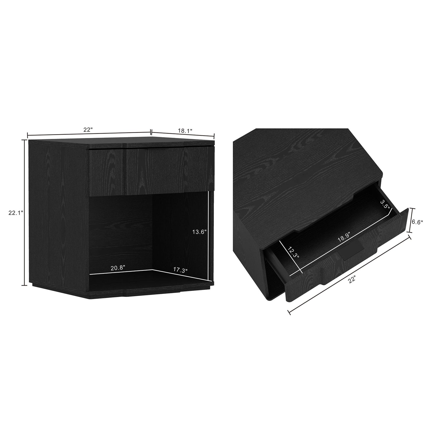 Manhattan Clive - 1-Drawer Nightstand