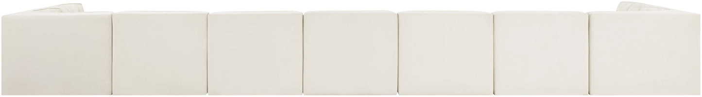 Rummi - Armless Velvet Performance Fabric Upholstered 9 Piece Modular Sectional