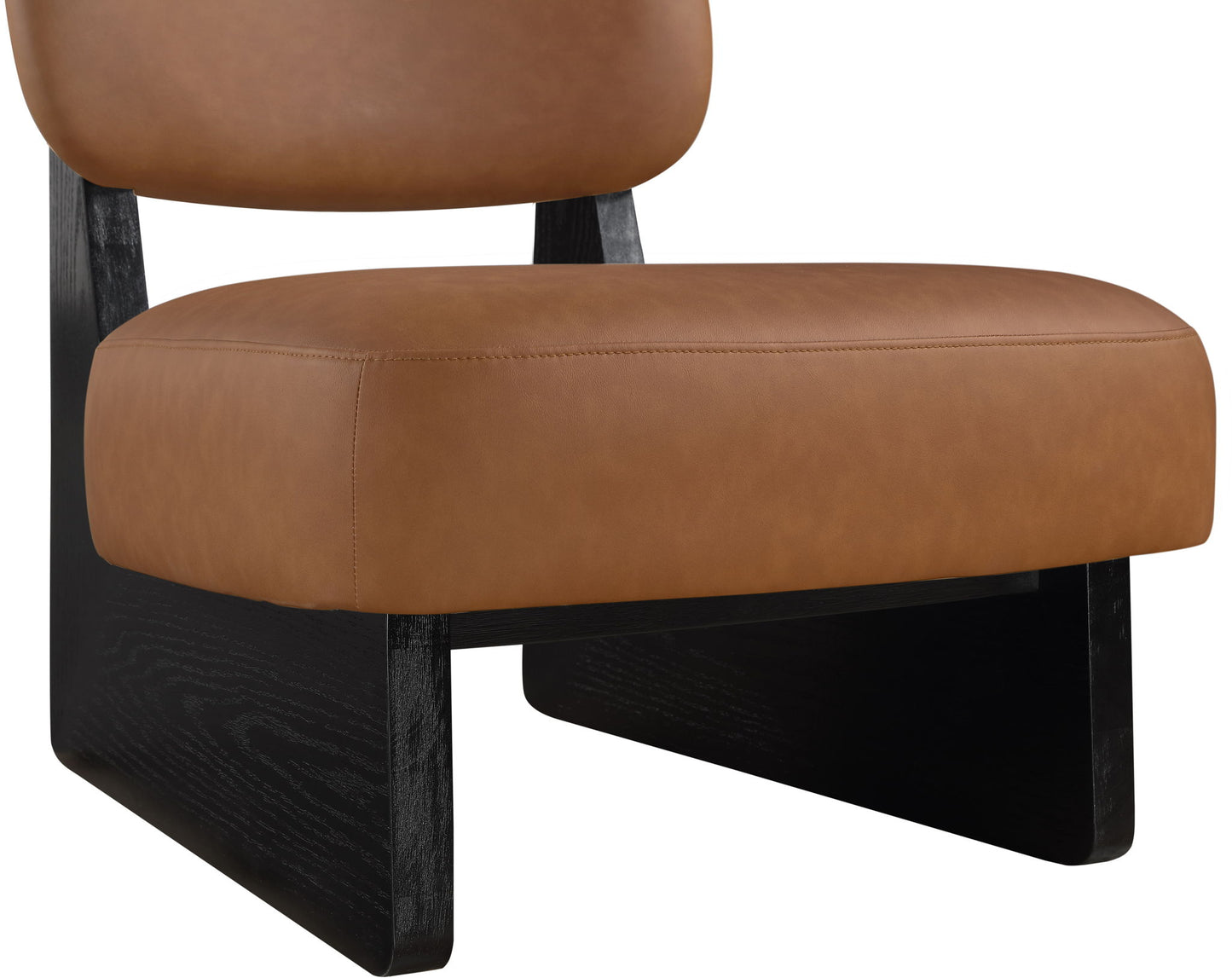 Vetra - Vegan Leather Upholstered Accent Chair With Black Base