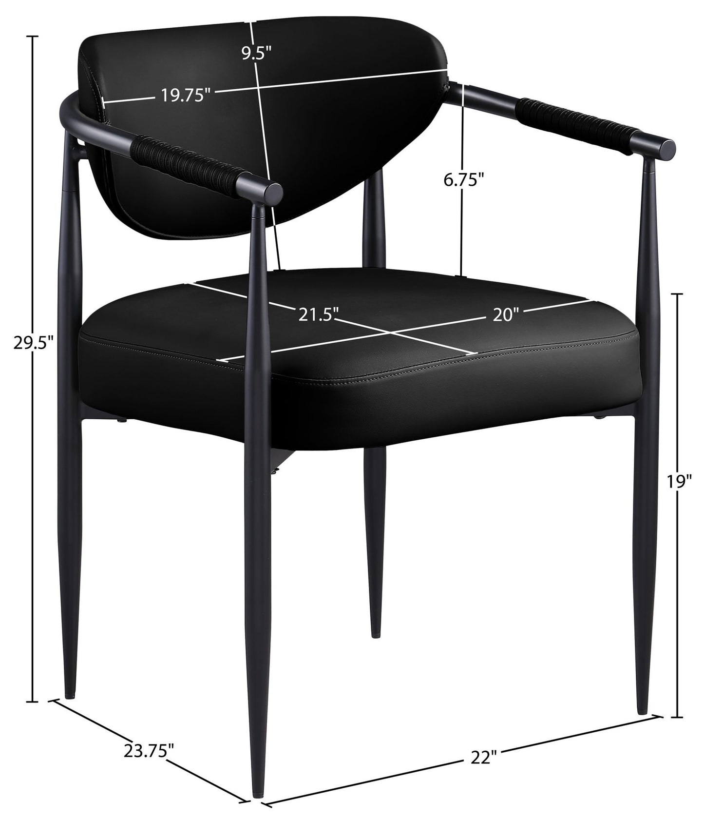Virella - faux Leather Upholstered Dining Chair (Set of 2) - Black Base