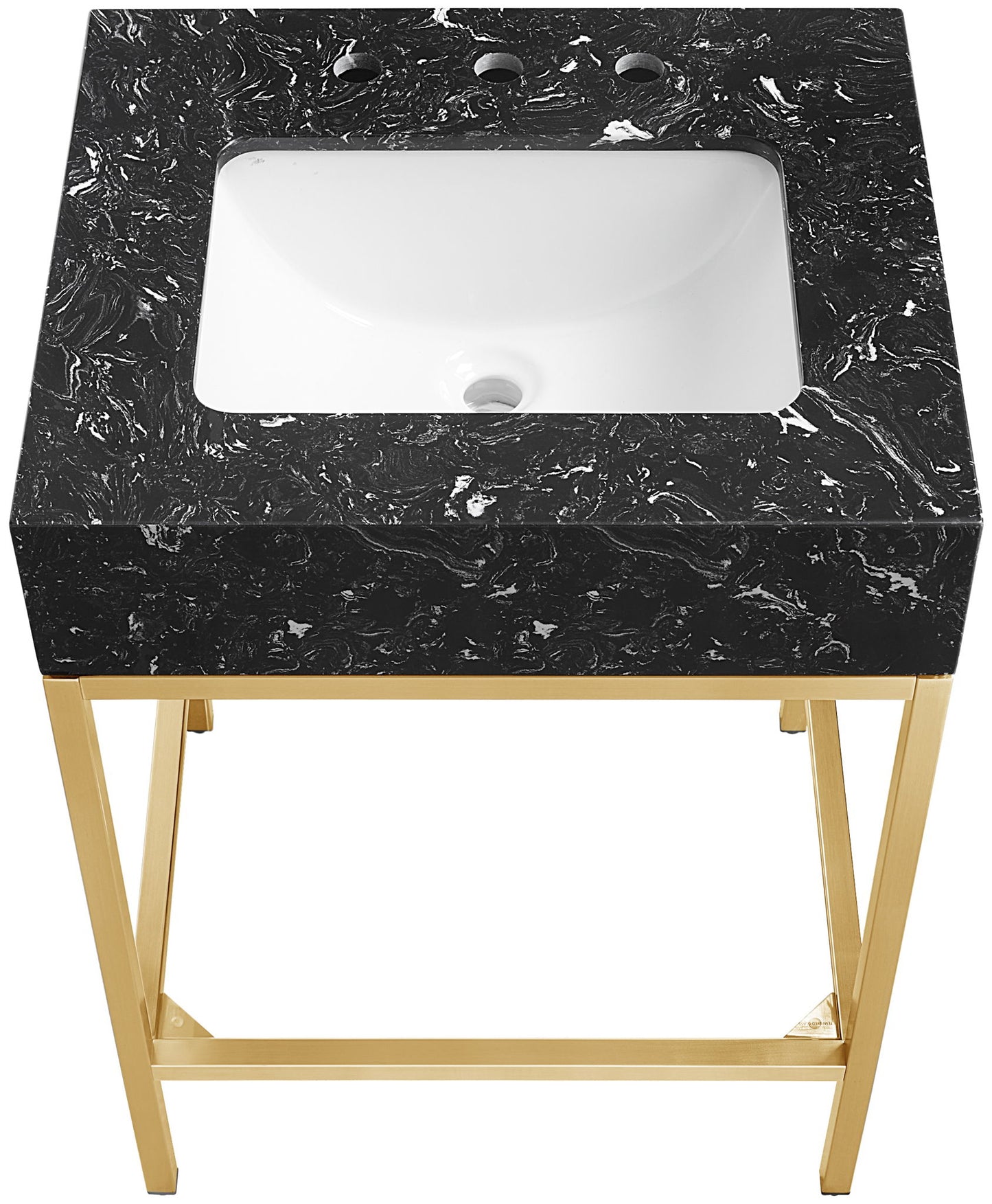 Marmo - Engineered Marble Bathroom Vanity With Gold Base