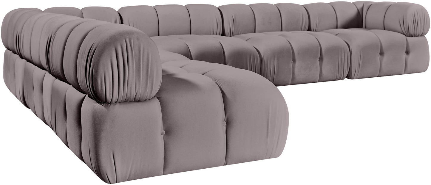 Orin - Velvet 6 Piece Modular L-Shaped Sectional