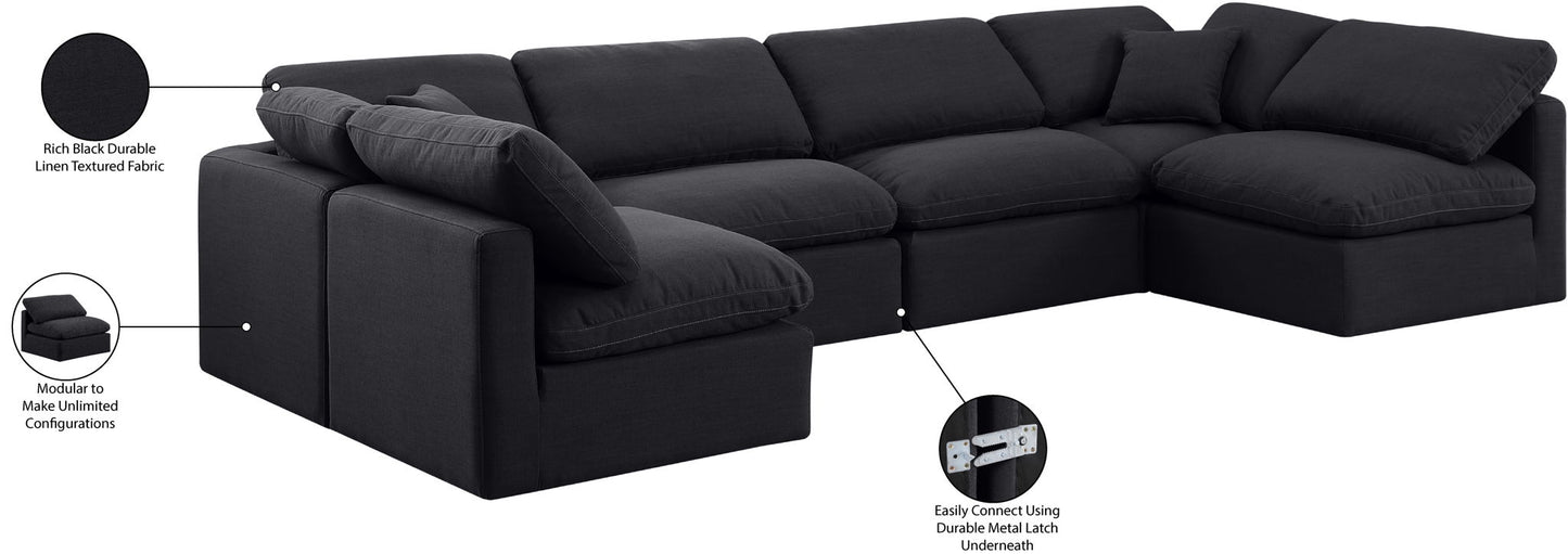 Indulge - Linen 6 Piece Modular U-Shaped Sectional