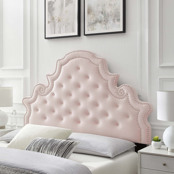 Diana Tufted Performance Velvet Headboard - Full/Queen, Pink