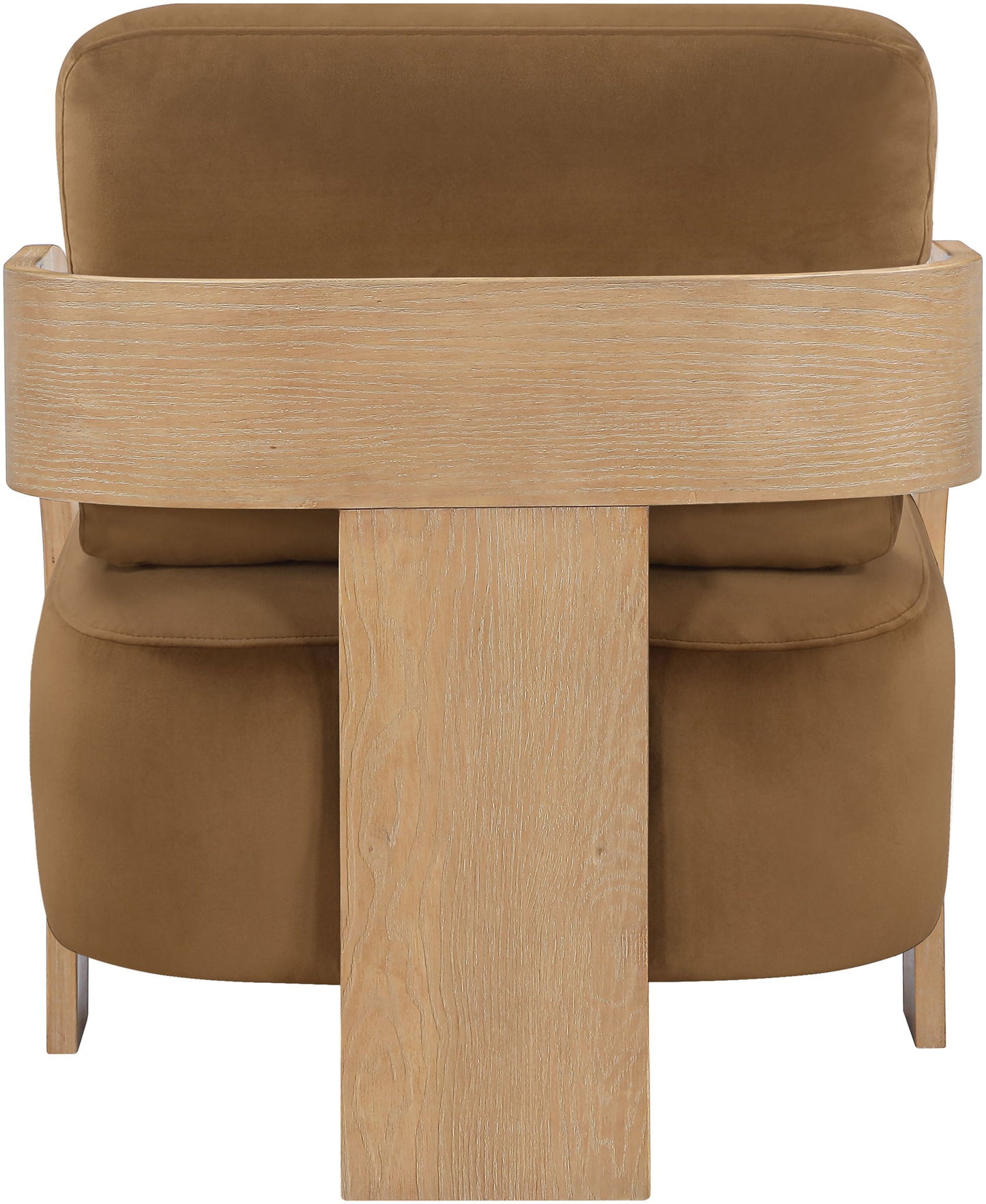 Cedra - Velvet Performance Fabric Upholstered Accent Chair - Natural Frame