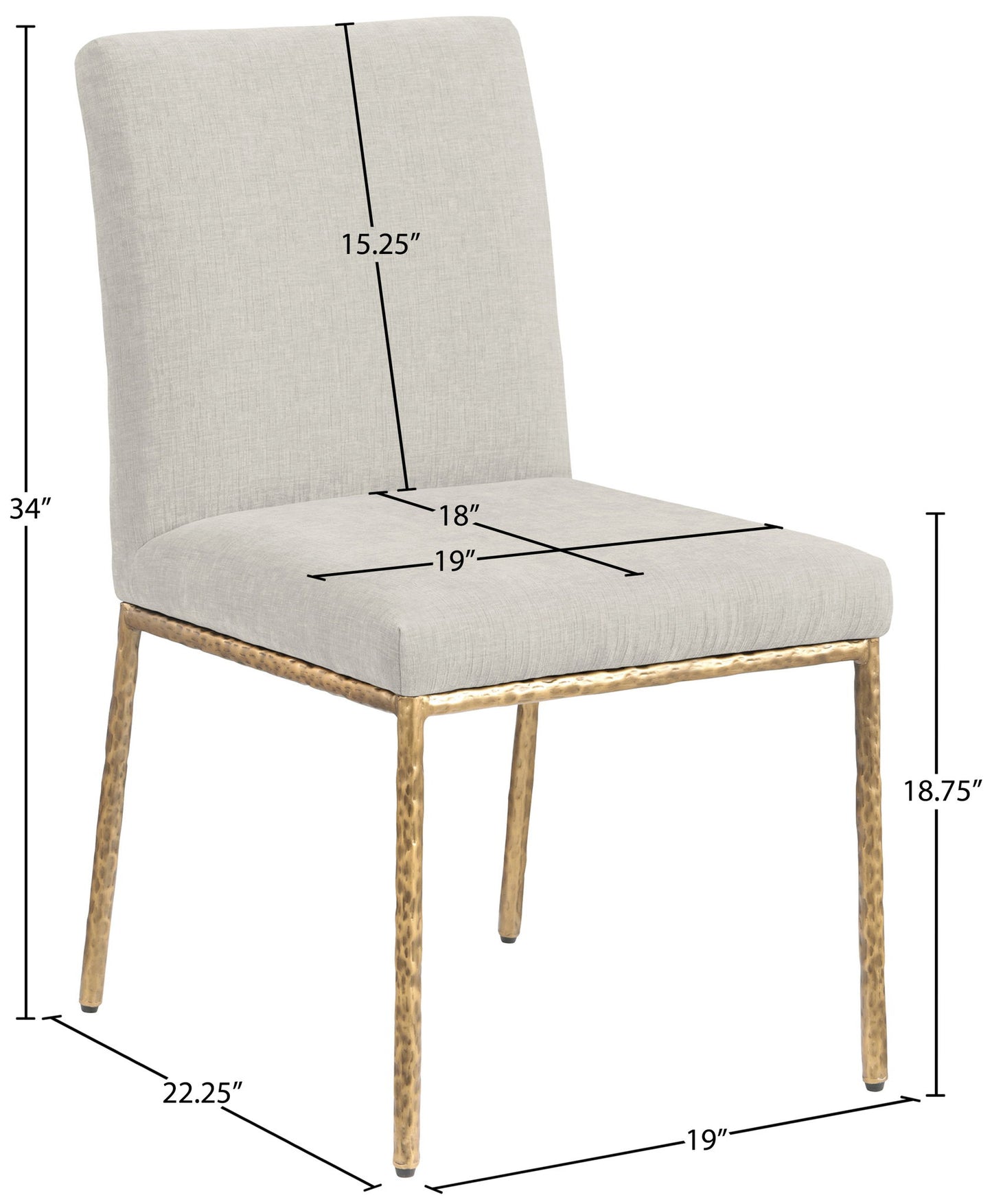 Reeves - Dining Side Chair (Set of 2) - Gold Base