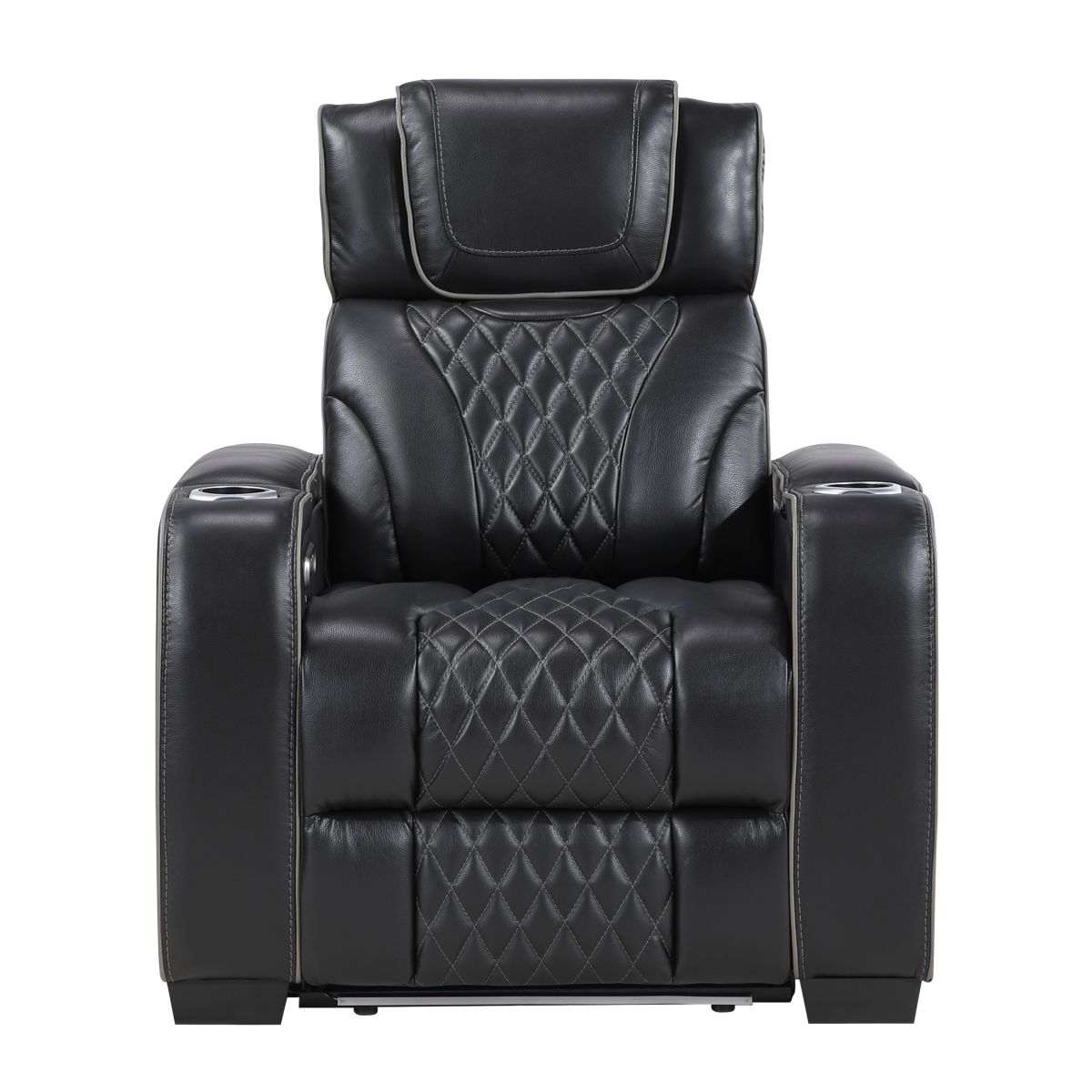 Apex Power Reclining Chair with Power Headrest, Storage Arms with Cup Holders, Air Massage and Heat, LED Lighting and Charging Ports