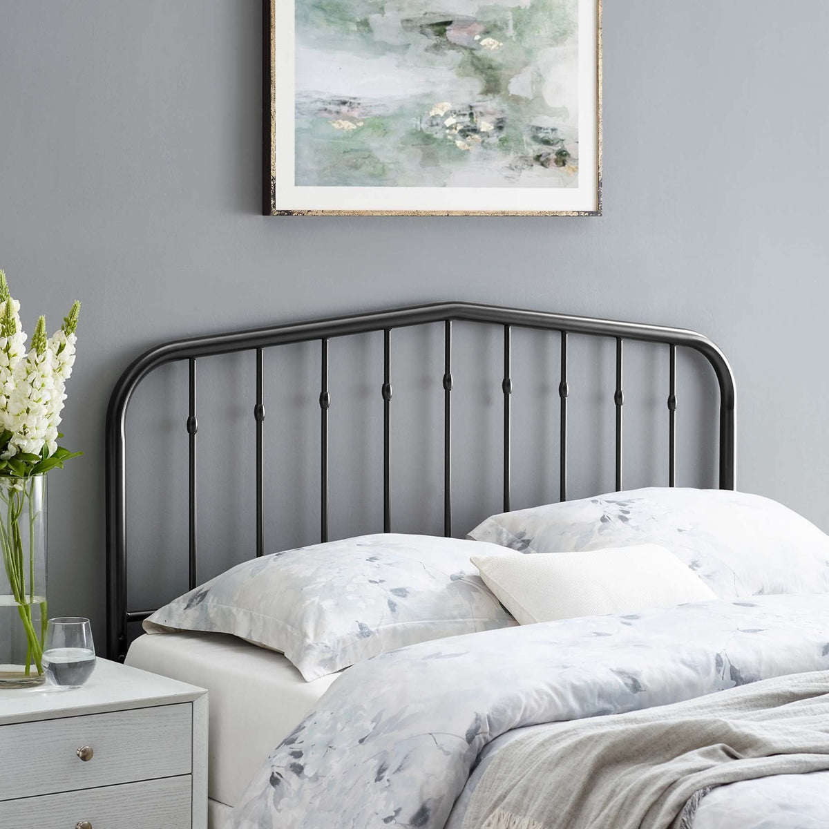 Lennon Metal Headboard - Queen, Black