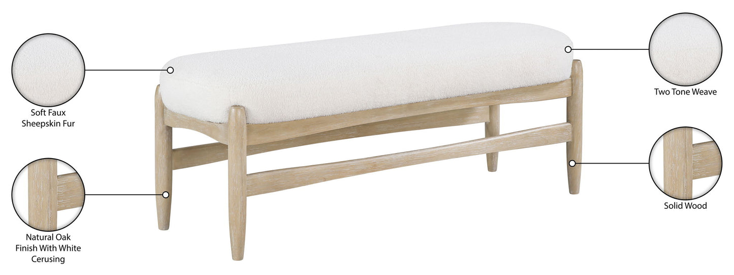 Briar - Faux Sheepskin Upholstered Bench