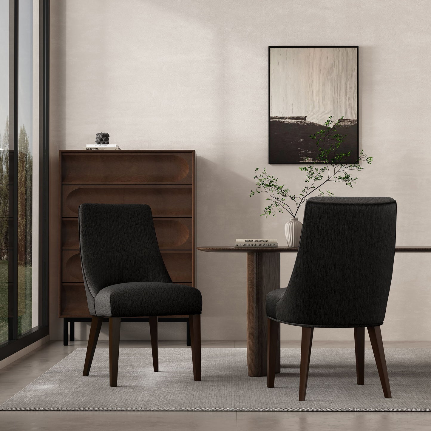 Manhattan Beever - Chenille Wood Dining Chair (Set of 2)