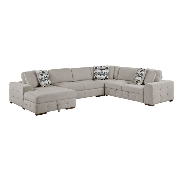 Raife 4-Piece Sectional with Left Chaise and Pull-out Bed