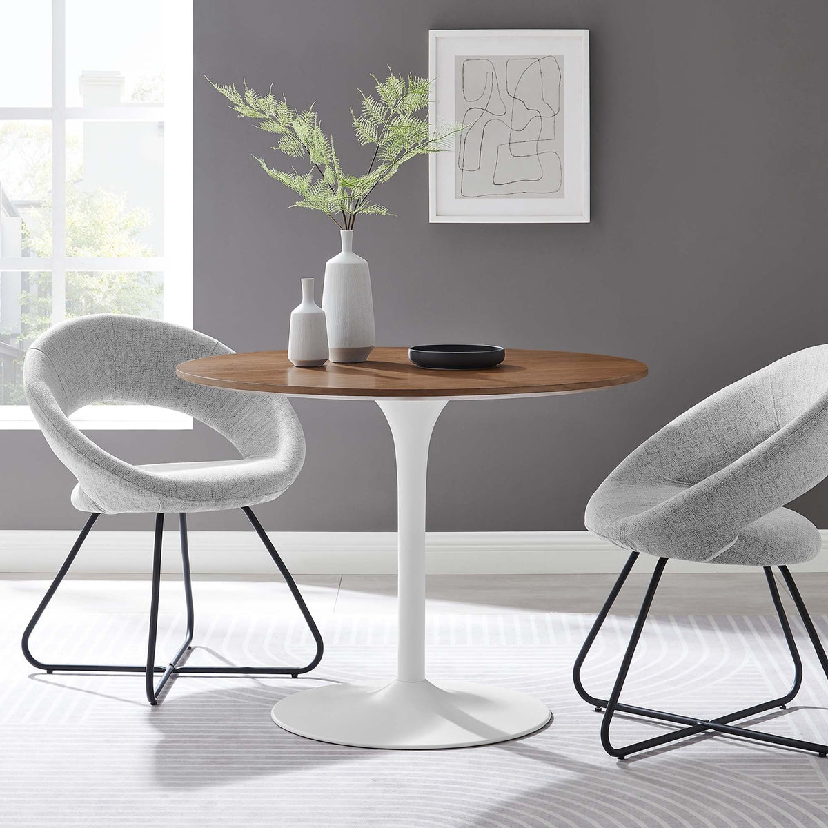Pursuit 40" Dining Table - Walnut White