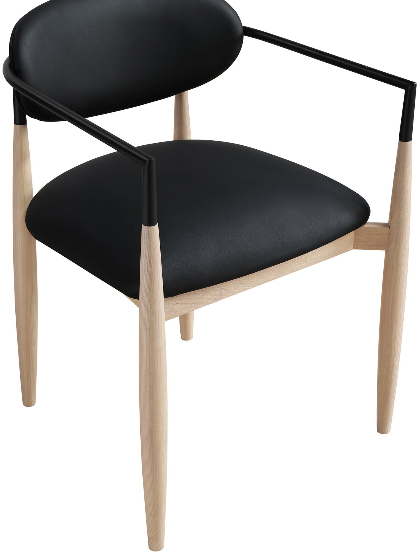 Riccio - Faux Leather Dining Arm Chair (Set of 2) - Natural Frame