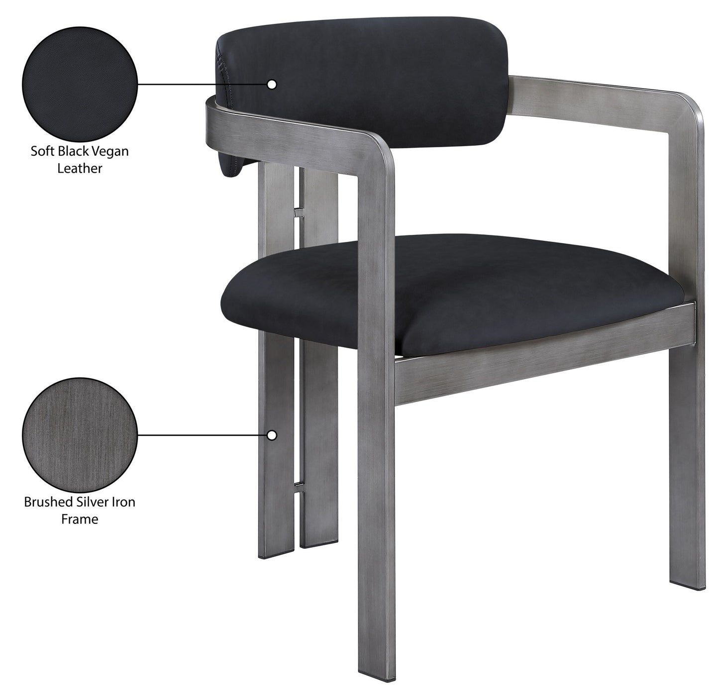 Aurum - Vegan Leather Upholstered Dining Chair With Gray Base (Set of 2)