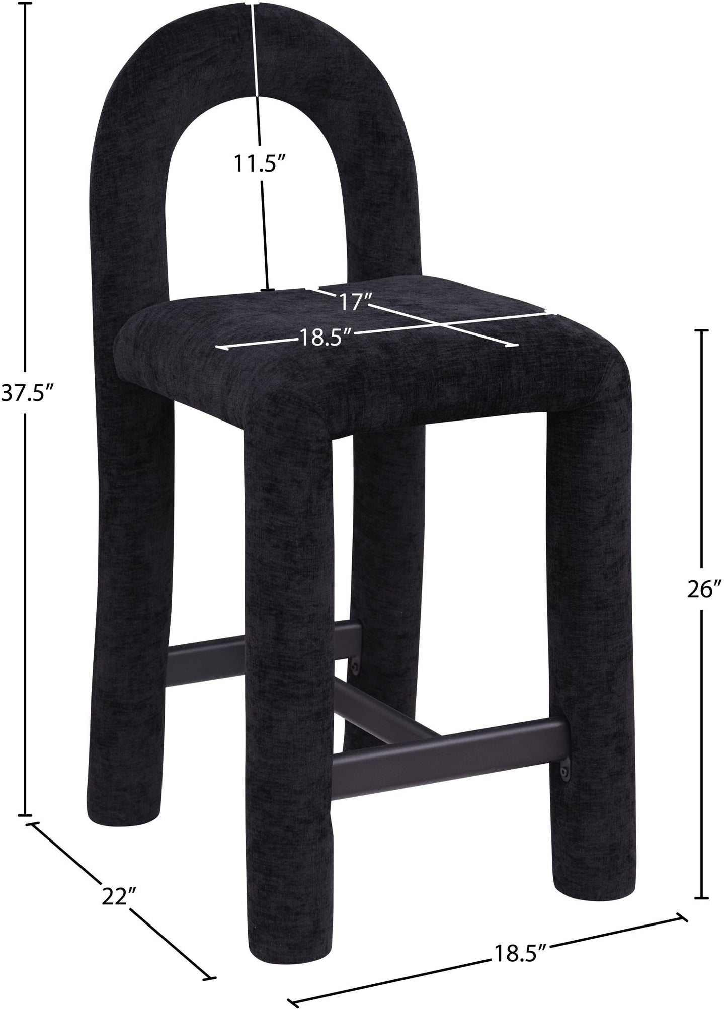 Amari - Chenille Fabric Stool