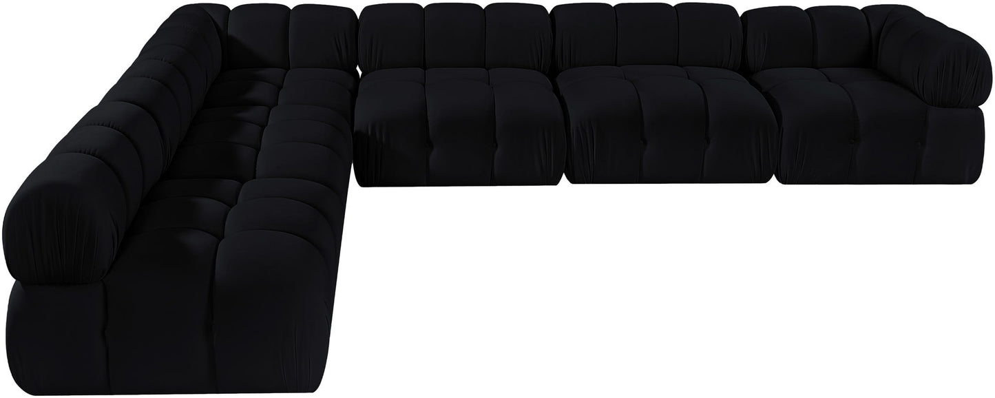 Orin - Velvet 6 Piece Modular L-Shaped Sectional