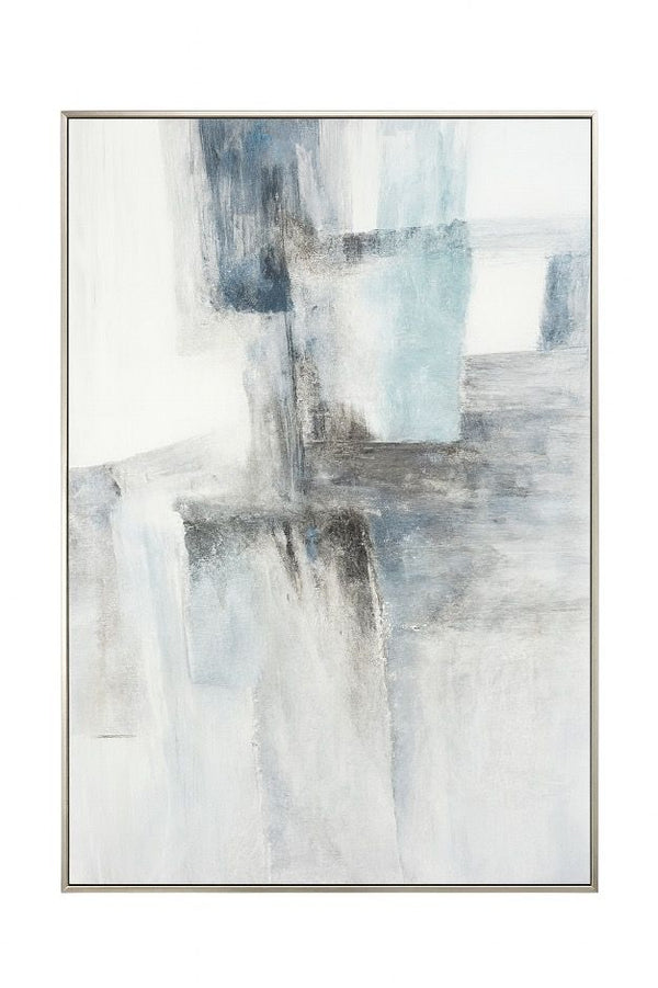 Framed Canvas Quiet Structure - Silver