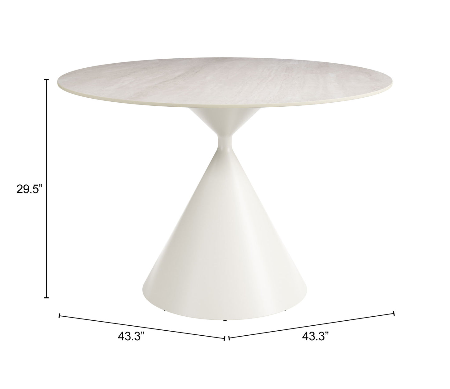 Plinn - Dining Table - Light Beige / White