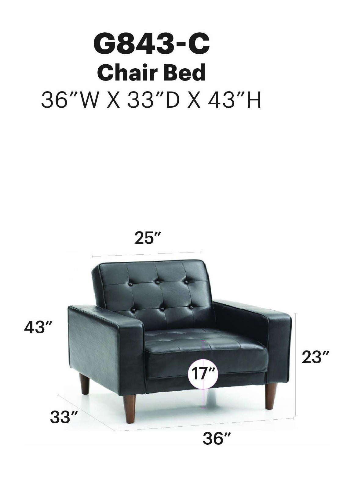 Glory Furniture - Andrews - Chair Bed